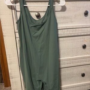 Green maternity shorts jumpsuit